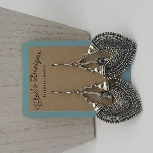 1176- Handmade Earrings With Natural Stone NWT